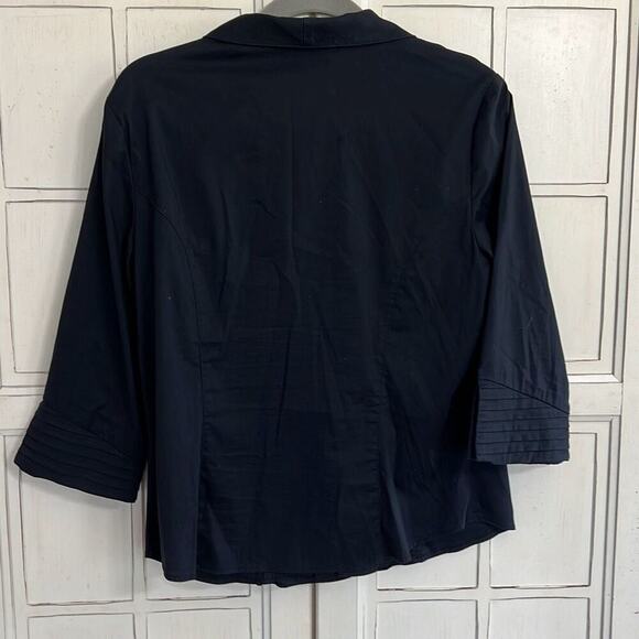Krazy Larry size large black button down top blouse - Picture 3 of 4